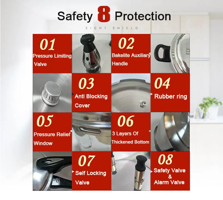 5l High Quality Factory Oem Safety Commercial Aluminum Pressure Cookers