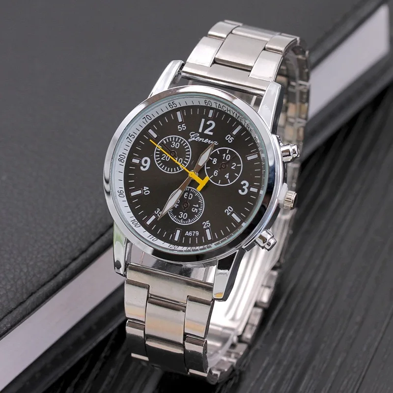

2019 Men Watches Stainless Steel Wrist Date Analog Quartz Watch Men's Luxury Brand Clock Sport Wristwatches, 3 colors