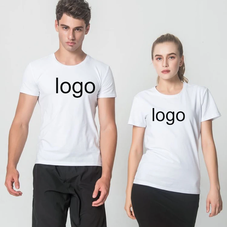 

Wholesale unisex tee shirts with logo customize embroided tshirt couple customize logo customizing t-shirts