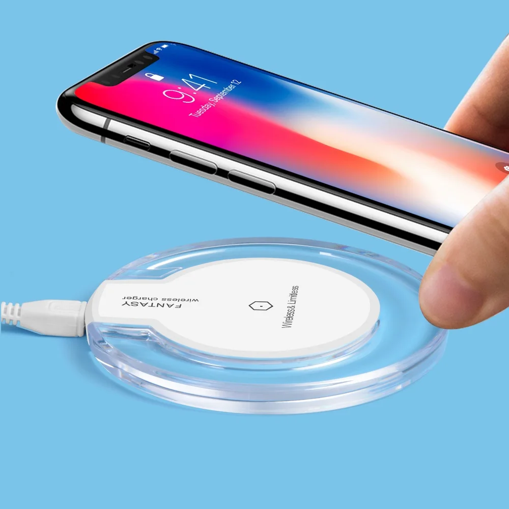 

Free Sample Universal Crystal Qi Wireless Charger With LED Light Mobile Phone Wireless Charging