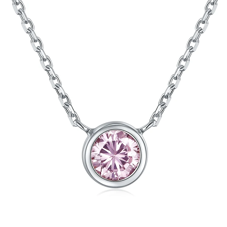 

Wholesale lady jewelry low price custom silver 925 necklace zircon link necklace