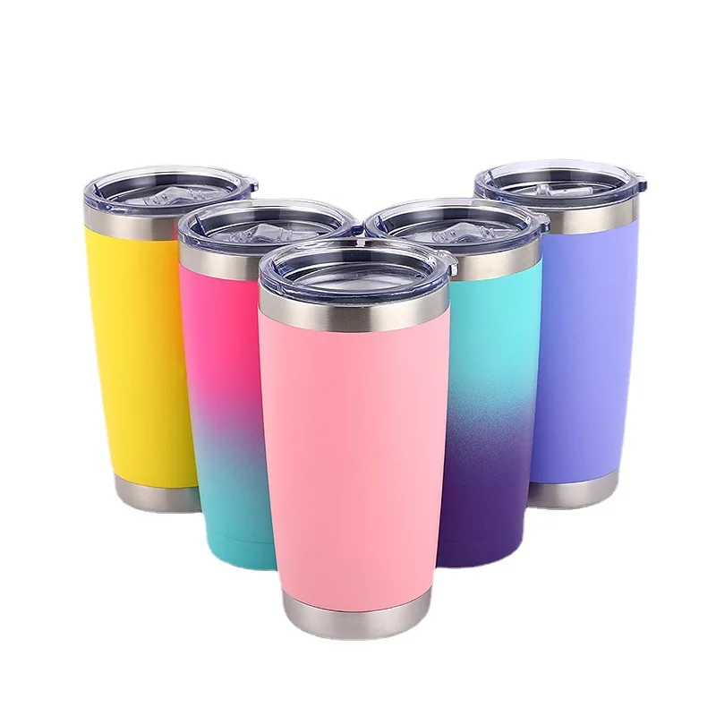 

20 Oz Powder Coat Tumbler Customized Double Wall Insulated Stainless Steel Tumbler With Lid Keep Hot And Cold