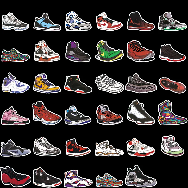 100pcs Basketball Sneakers Stickers Pvc Waterproof Stickers For Laptop ...