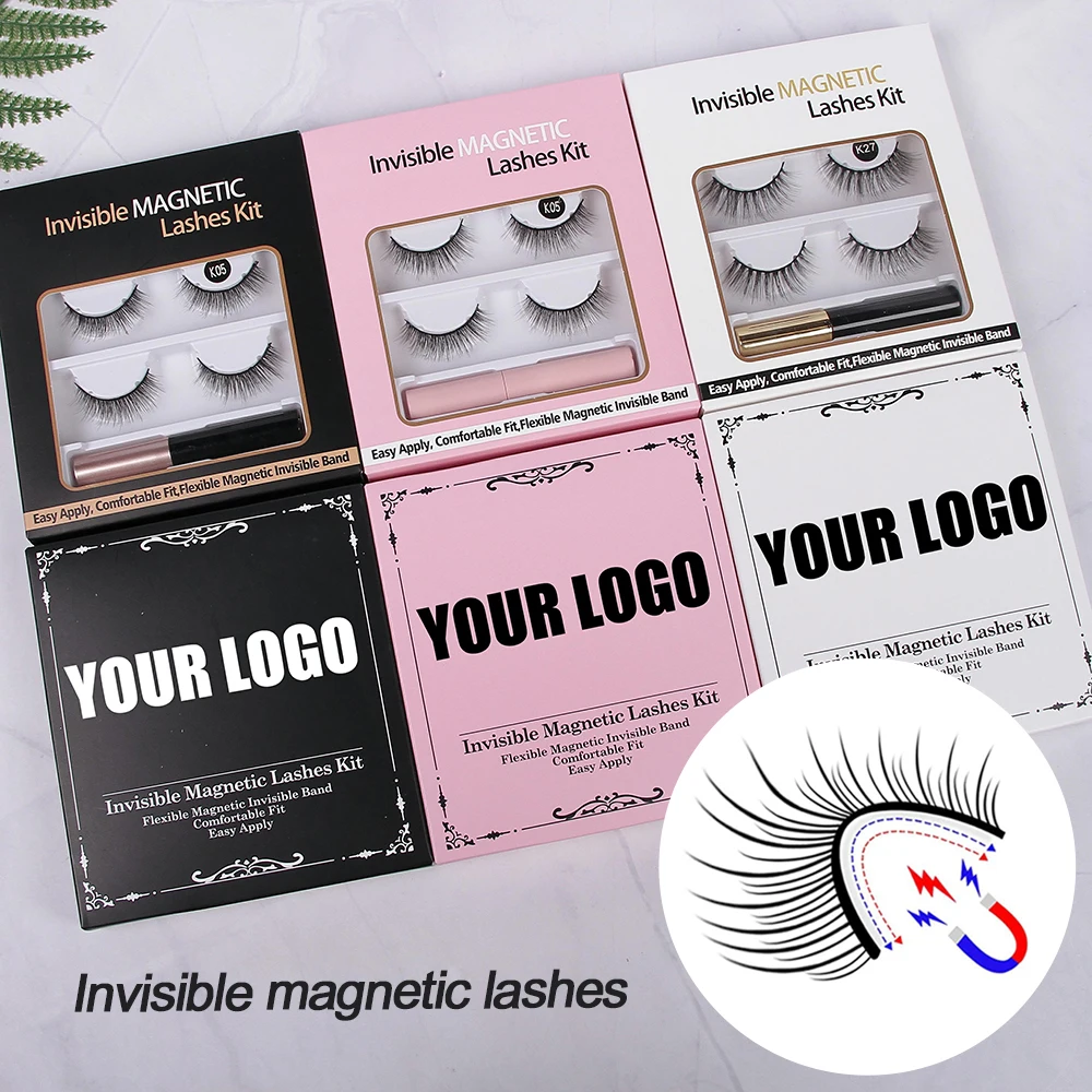 

Invisible magnetic eyelash no glue private label own brand vegan invisible magnetic eyelashes with eyeliner