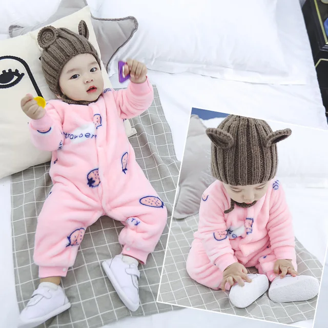 

Wholesale Thicken Flannel Baby Romper Costume Baby Clothes Kids Animal Overall Winter Warm Long Sleeve Baby Boy Rompers Jumpsuit