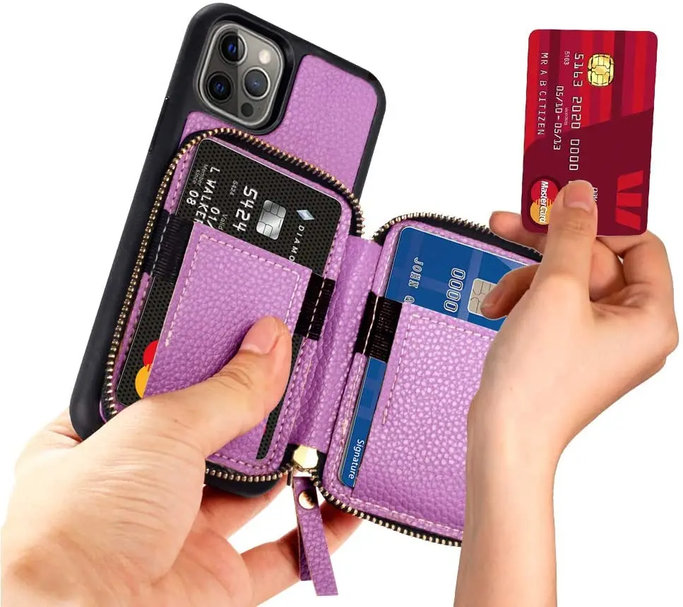 

2021 Wholesale PU Leather Fashionable RFID Crypto Ladies Women For Iphone 12 Wallet Case Magsafe Wallet