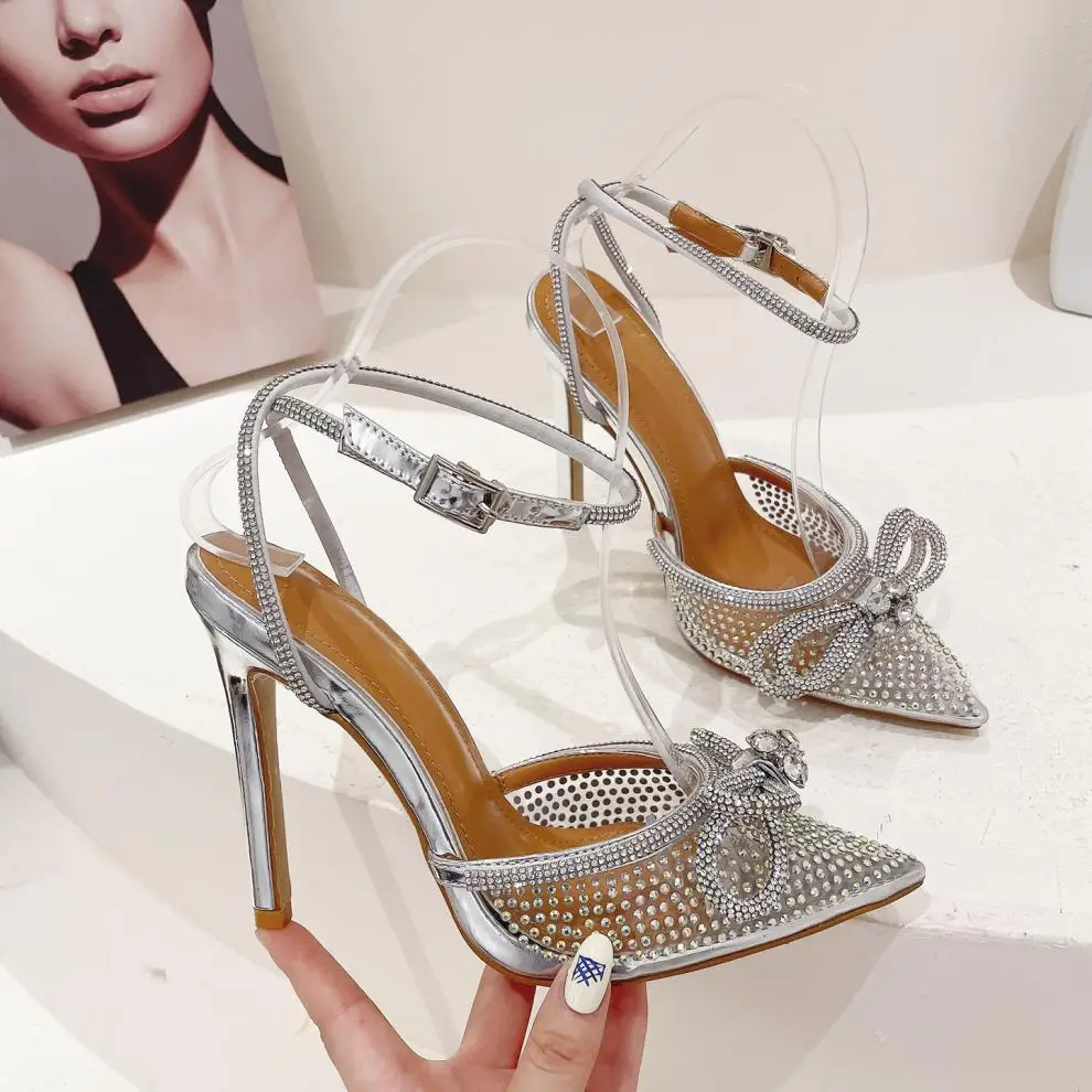 

Rhinestone women high heels sandals luxury ladies shoes high-heel women slippers and shoe wholesales sexy shoes high heels