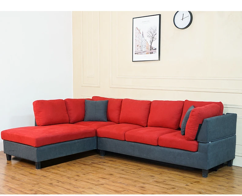Simple Designs Red Corner Sofa With Chaise Lounge Luxury Furniture