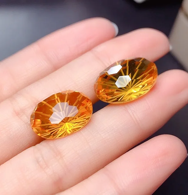 

Fancy Natural Citrine Hot Sale Cutting Firework Oval Loose Stone for Fashion Jewelry and Ring