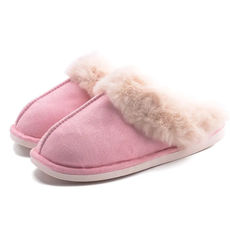 

Waterproof Comfy Faux Fur Womens Unisex Scuff Memory Foam Slip On Anti-Skid Sole Warm Cotton House Slipper, Regular colors