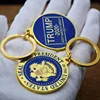Wholesale 2020 american eagle gold metal donald trump challenge coin key chain, Keep America Great Coins key chain
