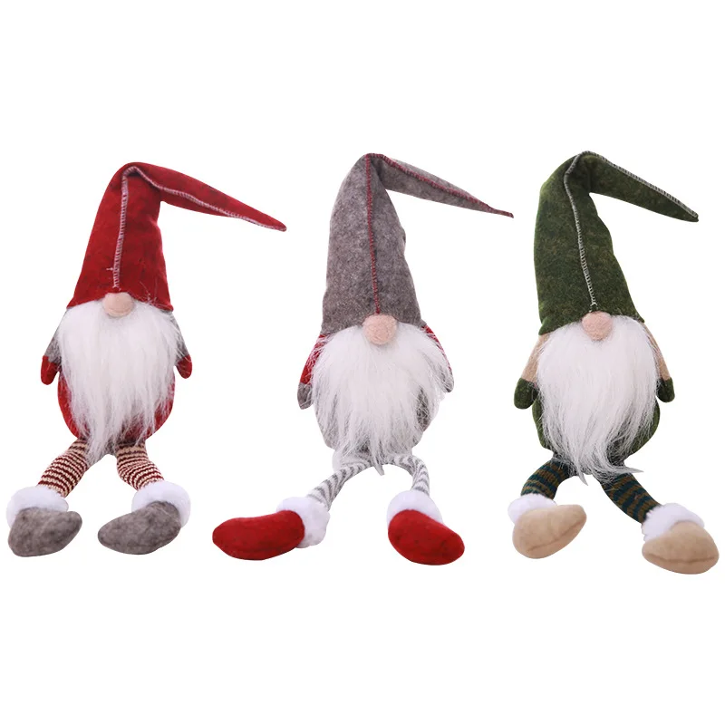 

Christmas decorations small forest old man European and American style doll hanging legs display window, Picture