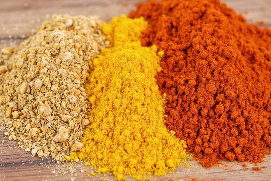 Spice blends on a table