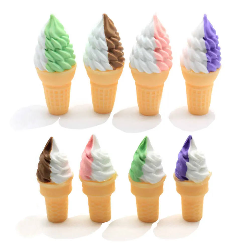 

Kawaii Simulation Big Ice Cream Cone Mini Food Resin FlatBack Cabochon Scrapbooking Embellishment Craft DIY For Phone Decoration