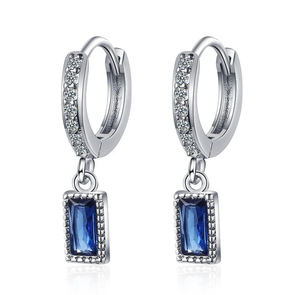 

2022 Free Shipping Jewelry Sapphire Pendant Fashion Women Unique Earrings, Blue