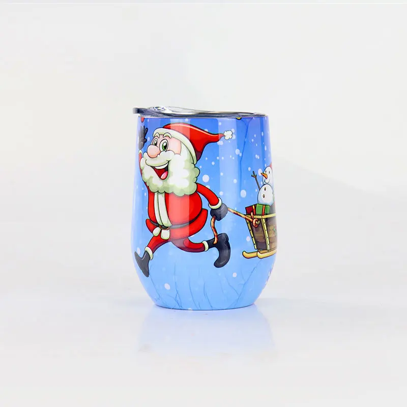 

Christmas Wholesale Customized 12oz Vacuum Insulated thermal insulation Stainless Steel wine coffee Cup mug with Lid, Black/white/pink/green