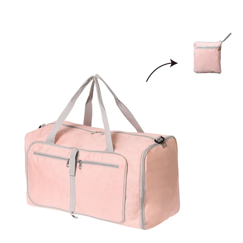 

Ladies pink foldable duffle bag woman,green travel duffel folding carry-on duffle bag foldable nylon,rpet foldable duffle bag