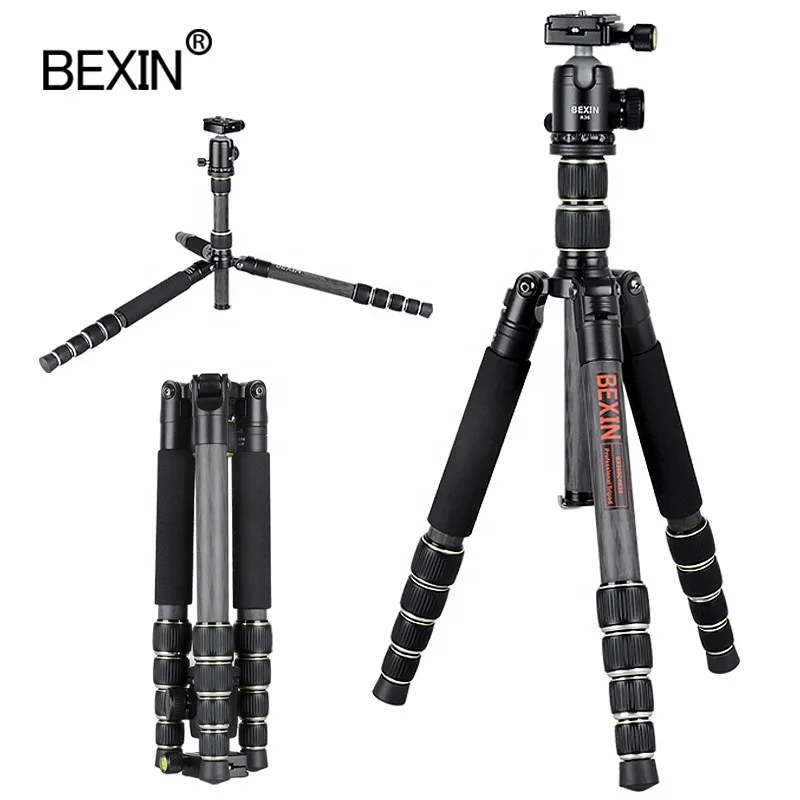 

BEXIN High Density Carbon Fiber Tripod Support Double Center Axle System flexible portable Split Monopod for Digital SLR Camera