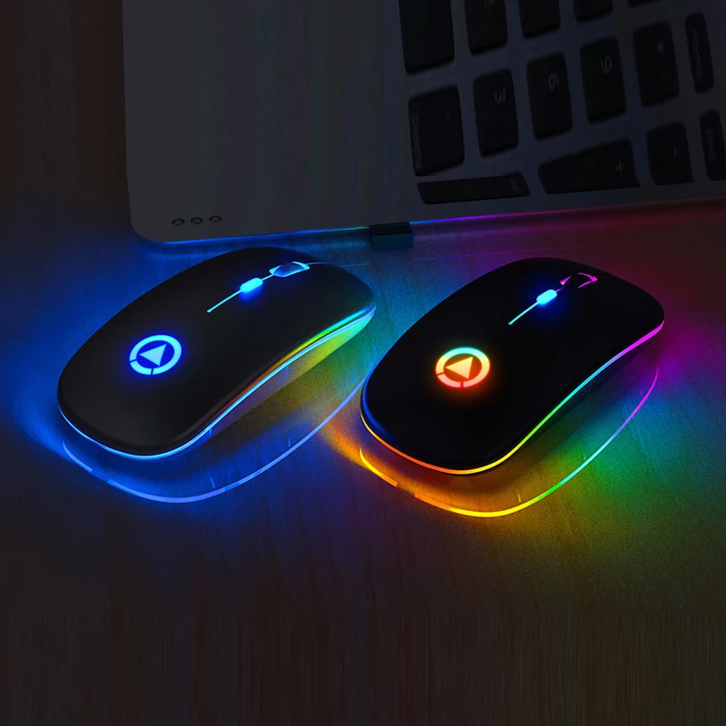 

2.4GHz Wireless Mouse Mini Rechargeable Optical Mouse RGB Computer Mouse