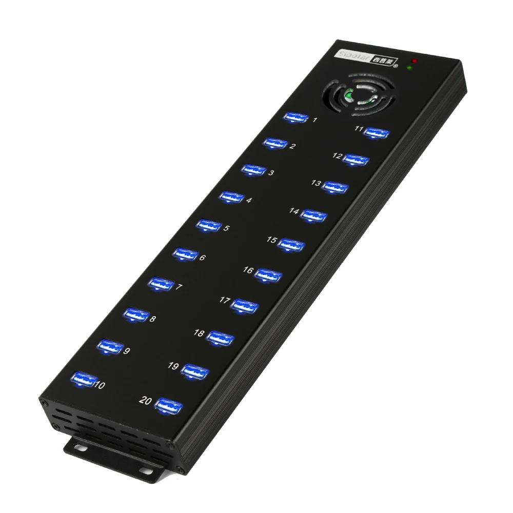 

external powered industrial charge 20-ports usb hub sipolar a-805 shenzhen usb hub charger station