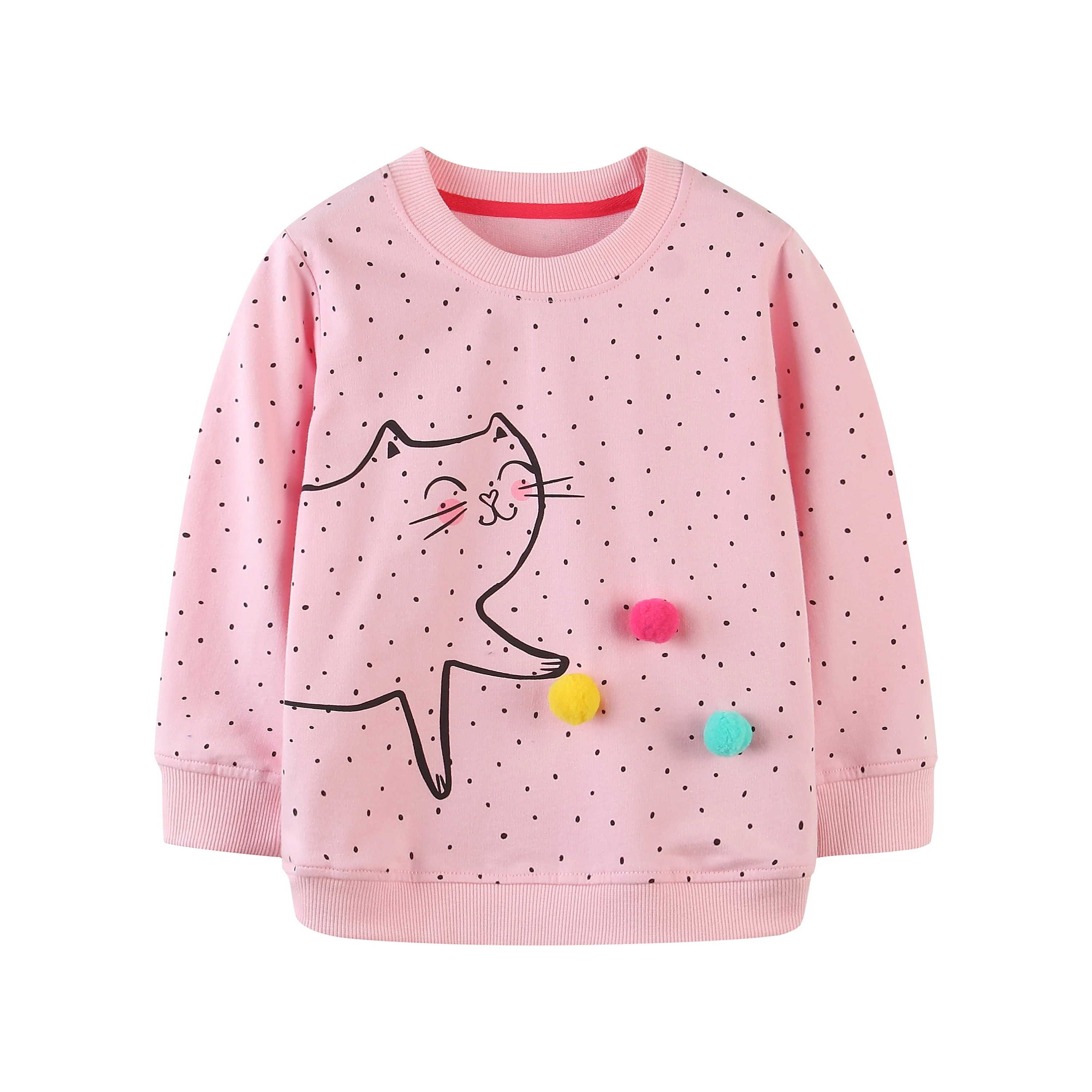

2021 autumn new products children's sweater European and American style girls printed round neck top cotton long-sleeve sweater