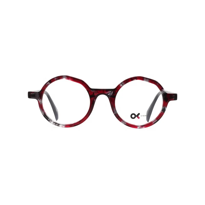 

New Arrival Wholesale Custom Logo Luxury Vintage Design Round Acetate Optical Eyeglasses Frame