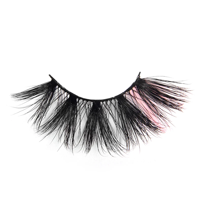 

2021 new Unique Pink and black colored lashes at the end Mink wholesale lashes private label wispy 3d multicolored mink lashes