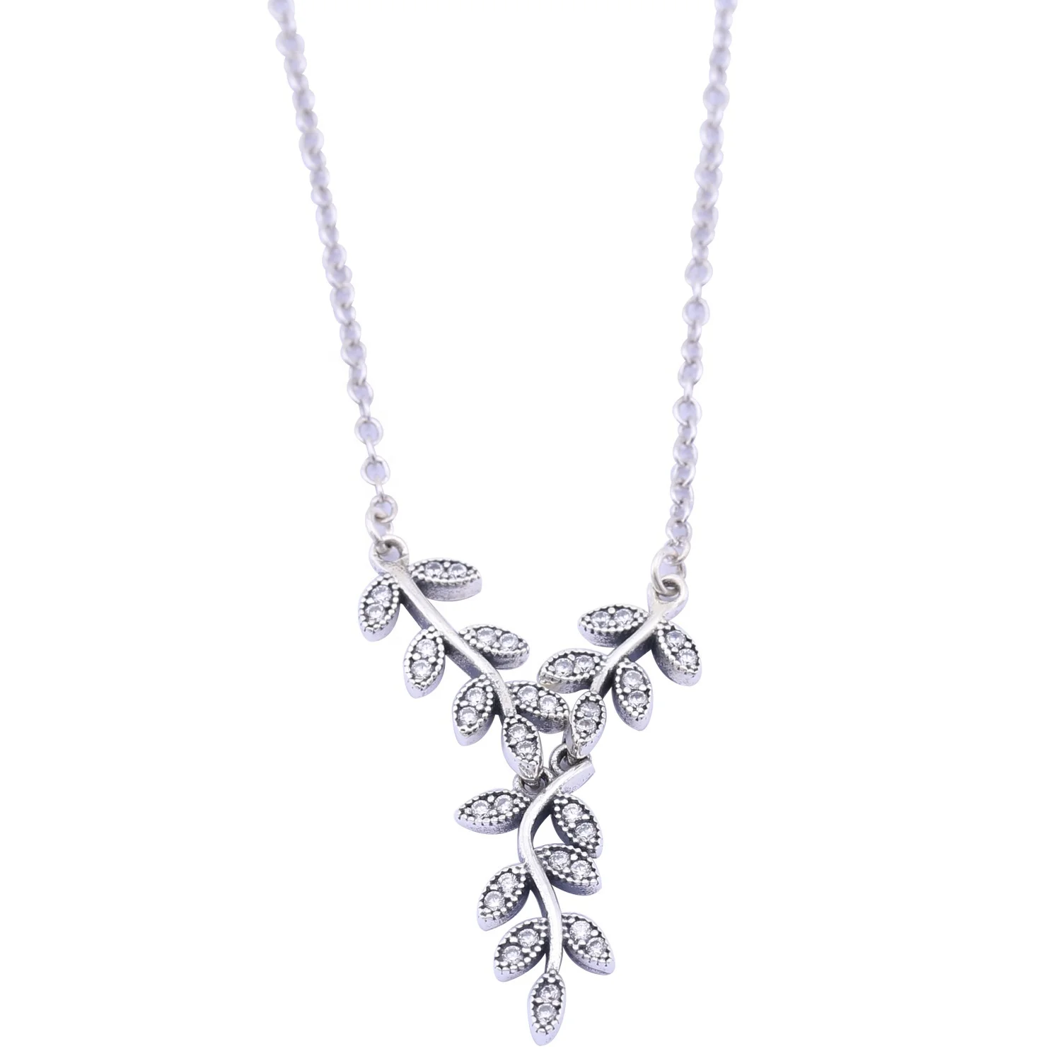 

High quality 925 silver leaf necklace fashion jewelry pendant necklace for women