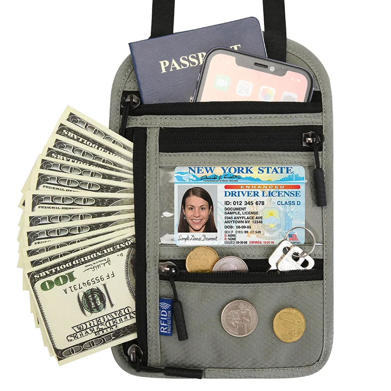 

Family Passport and Airline Ticket Holder with Vaccine Card Slot Travel