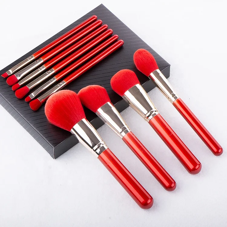 

Most Popular Red Makeup Brushes Kit Powder Foundation Contour Eyeshadow Make Up Brushes With Custom Logo