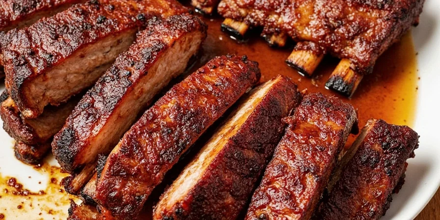 Ribs seasoned with smoked paprika and cinnamon