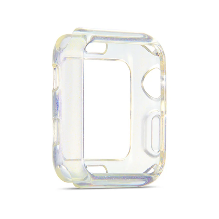 

bling crystal clear watch screen protecter case cover for apple 38 40 42 44mm watch case for apple series 4 5 6 se watch case, Multi colors
