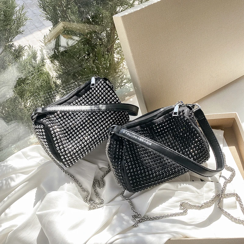 

Designer 2021 Handbags Ladies Fashion Leather Shoulder Luxury Bags Female Rhinestone Crossbody Bag Women Bags, As picture