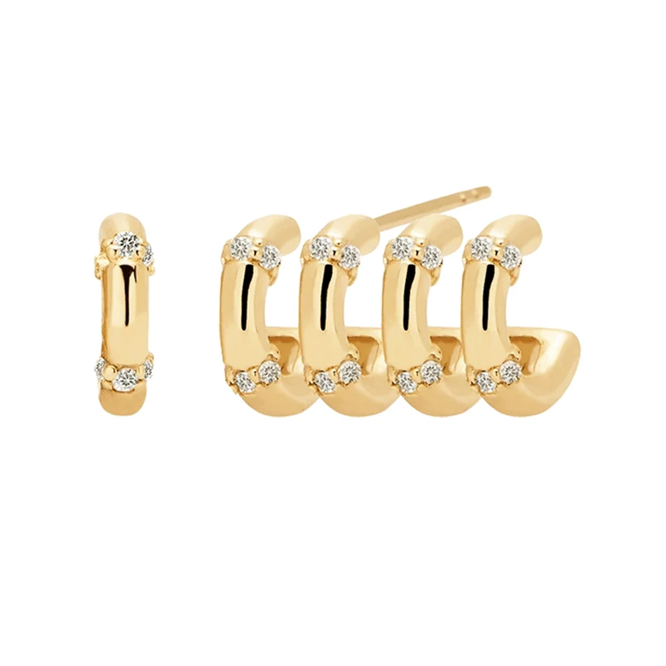 

wholesale fine jewelry women earrings 18k gold plated fashion 925 sterling silver pendientes giselle hoop earrings