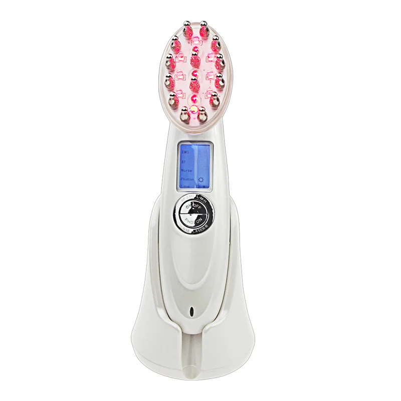 

Home use electric red LED hair grow vibrating massage comb, Silver ,gold