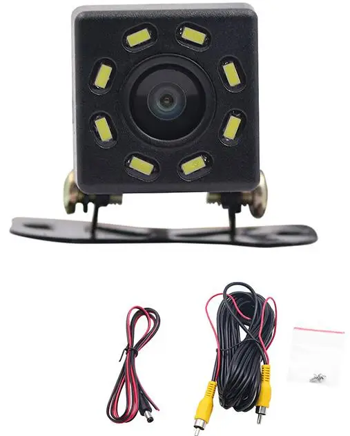

waterproof 8 light car radio reverse camera rear backup camera with night view function