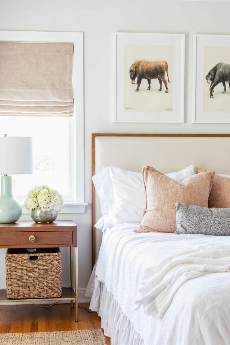 Textured Bedroom with Woven Rug and Knit Throw