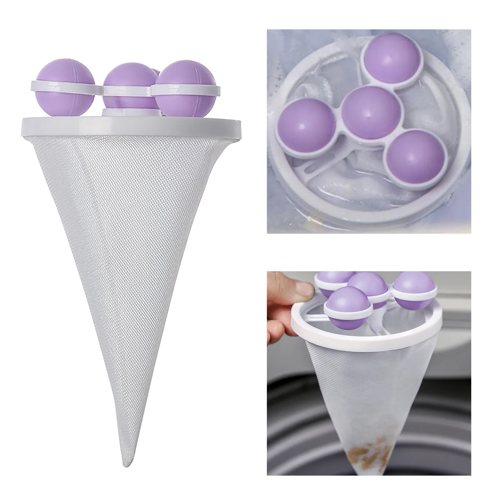 

Washing Machine Float Filter Bag Reusable Hair Lint Catcher Remover Cleaning Decontamination Laundry Ball Clothes Wash Ball