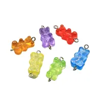 

Wholesale 100pcs Resin Candy Flatback Cabochons Gummy Bear Charms For Necklace Keychain Pendant