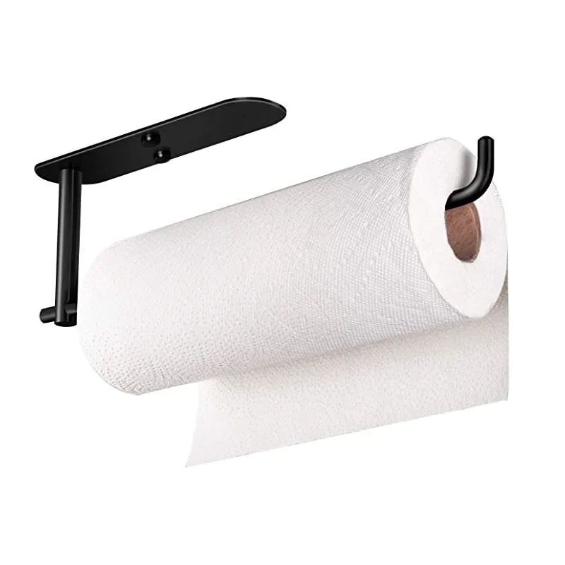 

stainless steel toilet tissue paper roll towel plate holder steel kitchen towel paper holders sus304 bathroom accessories, Black