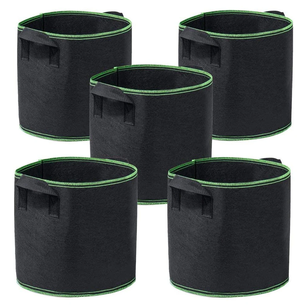 

Best Selling Outdoor Indoor Nonwoven Felt Fabric Flower 20 Gallon Grow Pots Hot Sale Black Round Grow Bags, Customized color