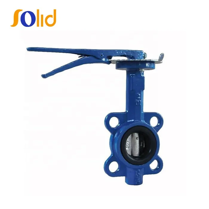 Manual Cast Iron Wafer Butterfly Valve With Flexible Flange End