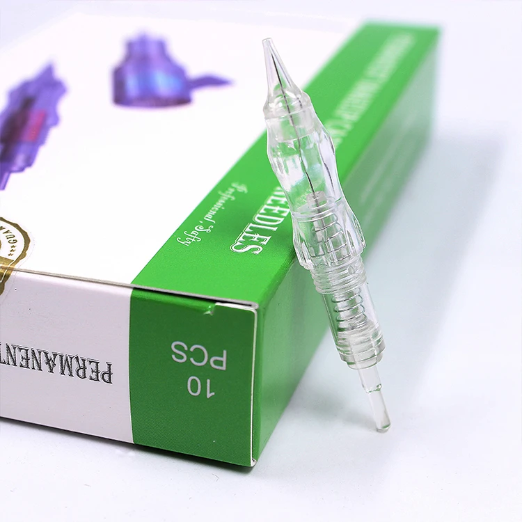 

10pcs Microblading Nano Needles Cartridges 1RL Disposable Sterilized Tattoo Needle Cartridge Permanent Makeup Needle For Ombre