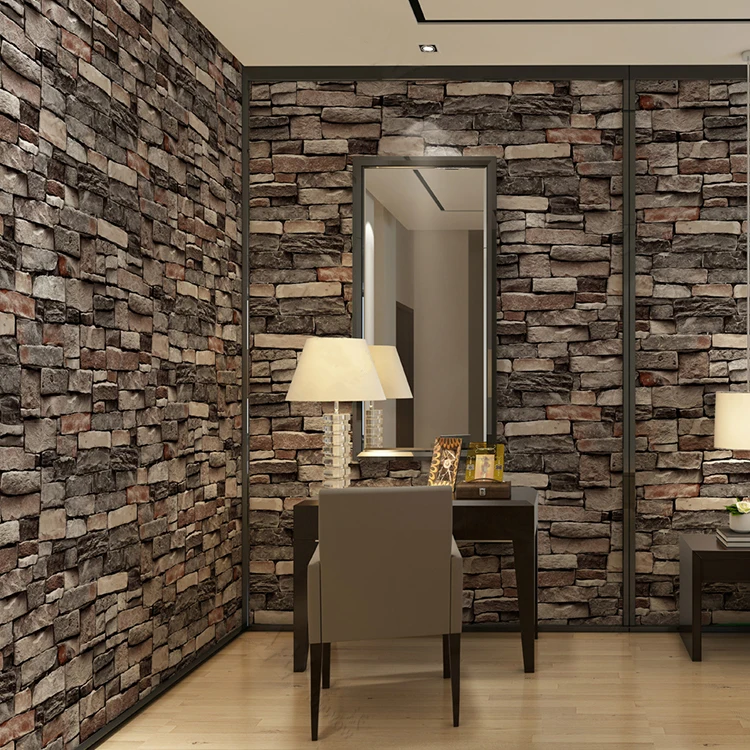 Factory Supply Cheap Stone Wall Paper Rolls 3d Brick Pvc Self Adhesive