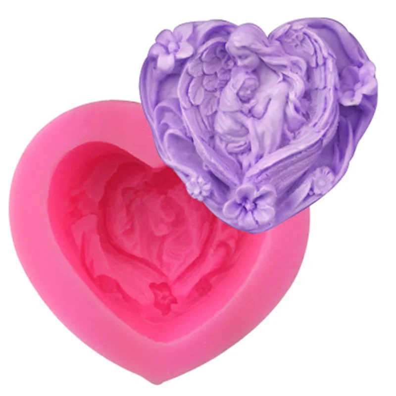 

Silicone Heart Angel Shaped Baking Molds, Pink