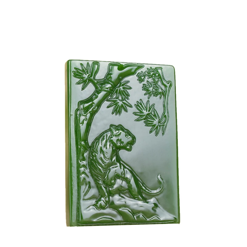 

Green Jade Tiger Pendant Amulet Necklace Jadeite Charm Natural Fashion Carved Chinese Jewelry Gifts