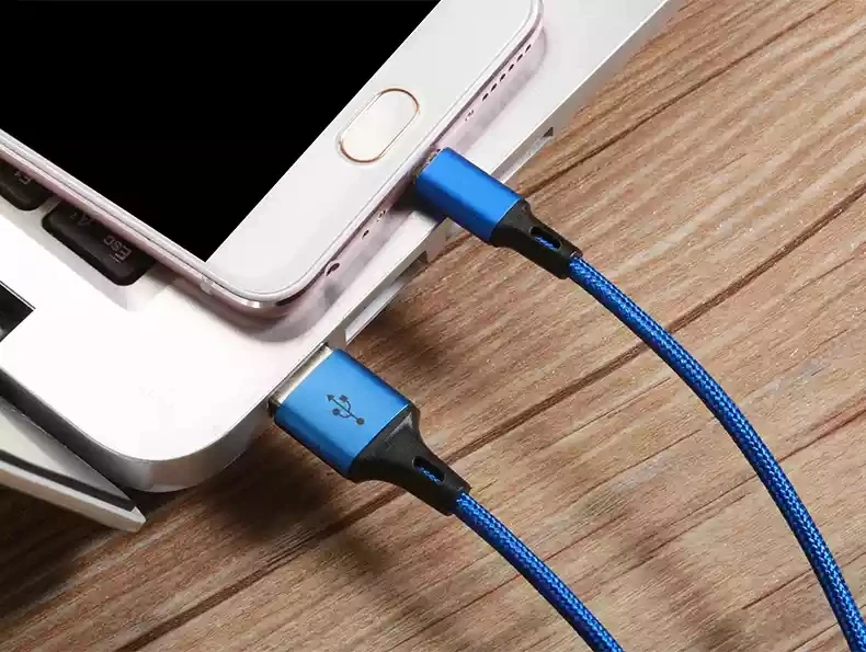 2.1a custom usb 2.0 charger fast charging nylon braided micro usb data cable for android smart phone - ANKUX.COM
