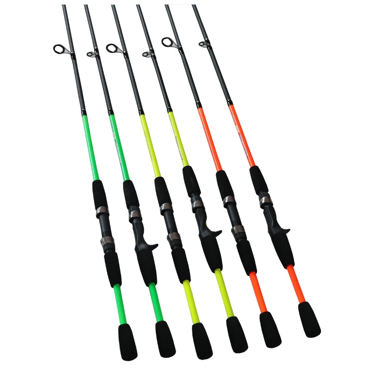 

Weihai factory price OEM High quality and low price 2 Section glass fiber Lure fishing rod, Orange yellow green