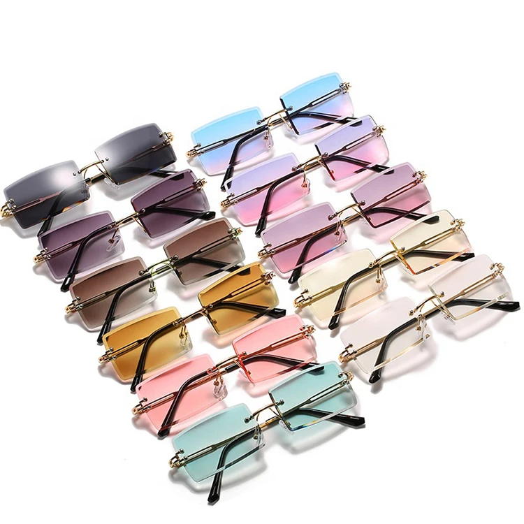 

Square Gafas De Sol Shades Sun Glasses Wholesale Newly Arrival Rimless Designer Sunglasses