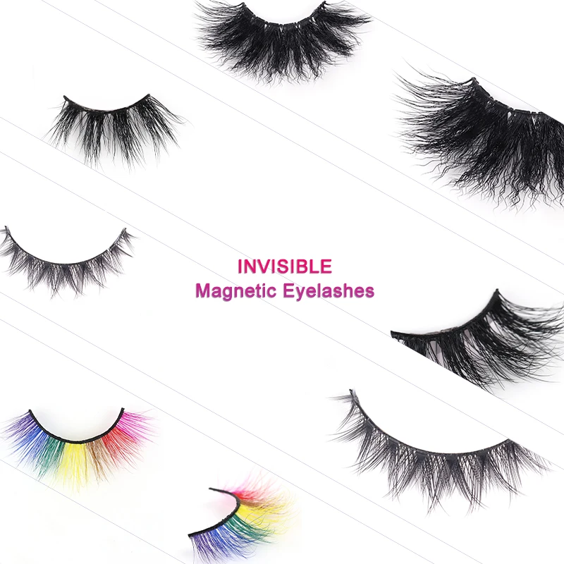 

China Own Magnetic Patent Certificate Factory Wholesale Newest Magnetic Eyelashes Private Label Invisible Magnetic Lashes, Natural black/ colorful
